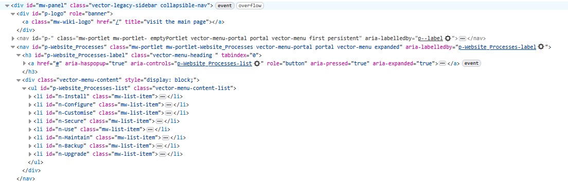 Interface classes in Web Developer Tools